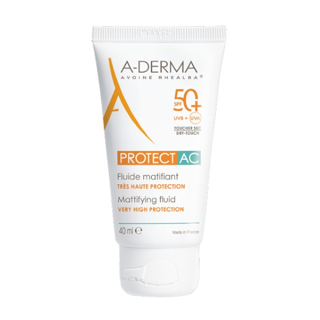 A-Derma Protect AC Fluide Matifiant Visage SPF50+ 40ml