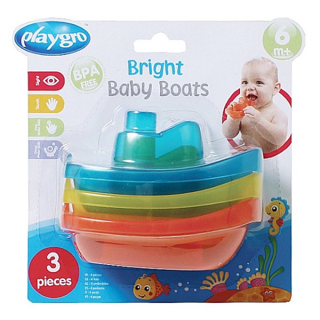 Playgro Bright Baby Boats 3-Pack 6m+