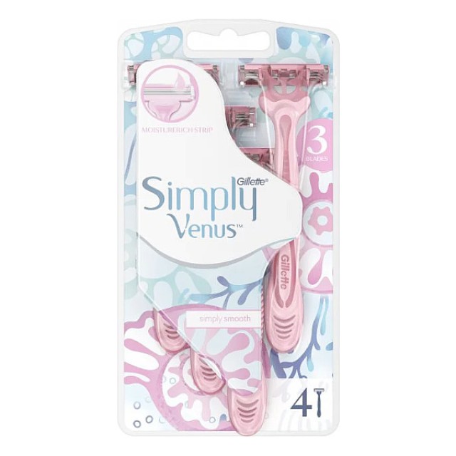 Gillette Simply Venus Ξυραφάκια μιας Χρήσης 4 τεμάχια