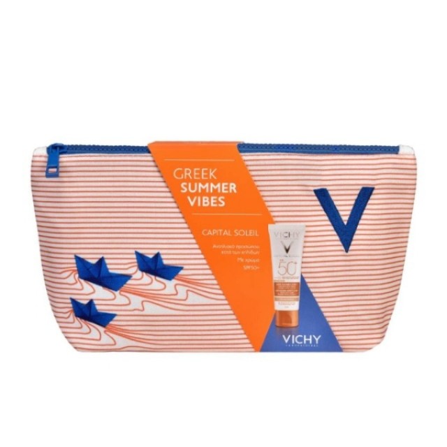 Vichy Capital Soleil Anti-Dark Spots Promo 3in1 SPF50+ Αντηλιακή Κρέμα Προσώπου Κατά των Κηλίδων Mε Χρώμα 50ml + Δώρο Νεσεσέρ