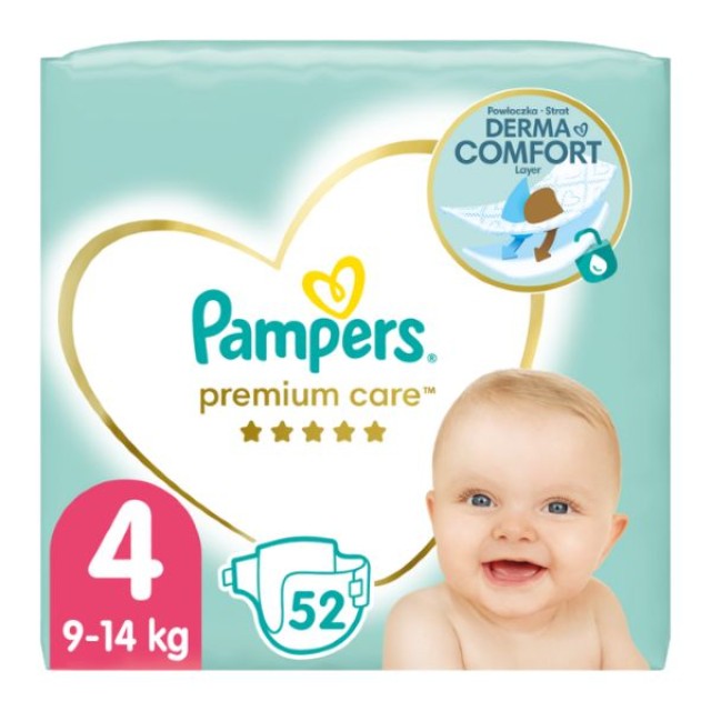 Pampers Premium Care No. 4 (9-14 Kg) 52 τεμάχια