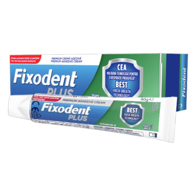Fixodent Plus Antibacterial Technology Κρέμα για Τεχνητή Οδοντοστοιχία 40g