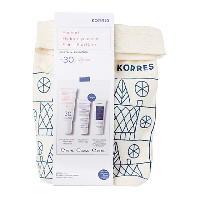 Korres Set Hydrate Your Skin Yogurt Sunscreen Cream-Gel Face & Eyes SPF30 40ml