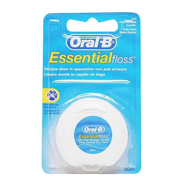 Oral-B Essential Floss Κηρωμένο Οδοντικό Νήμα 50m