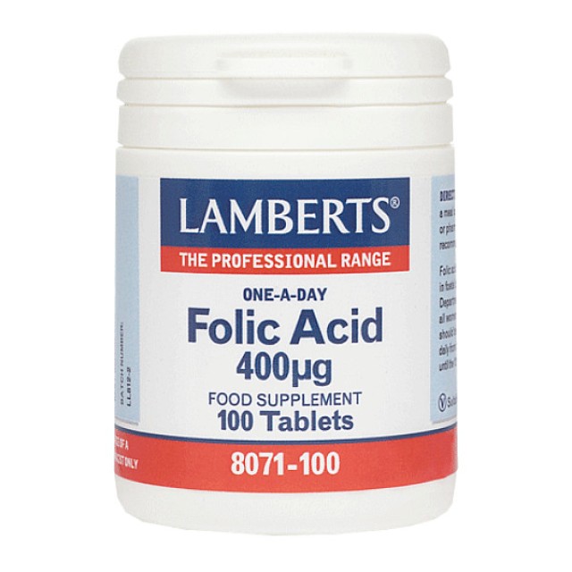 Lamberts Folic Acid 400μg 100 tablets