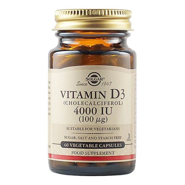 Solgar Vitamin D3 (Cholecalciferol) 4000 IU (100μg) 60 φυτοκάψουλες