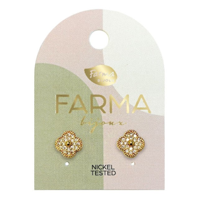 Farma Bijoux Earrings Van Stud with Zircon 11mm