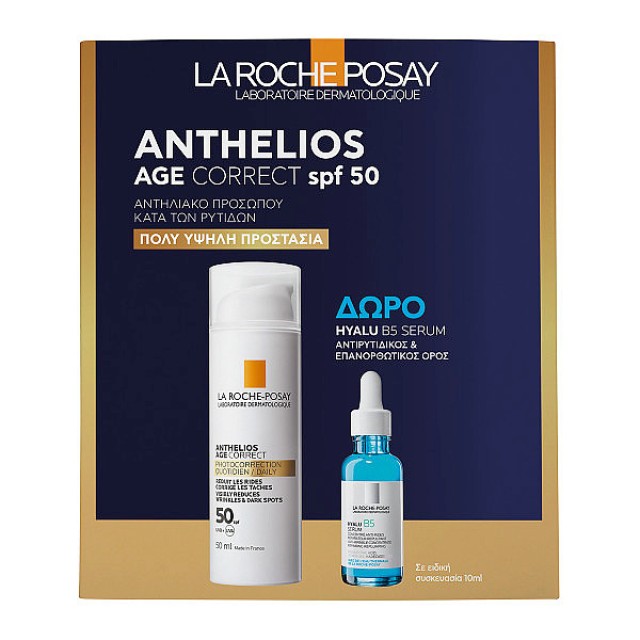 La Roche-Posay Αnthelios Age Correct SPF50 50ml & Hyalu B5 Serum 10ml