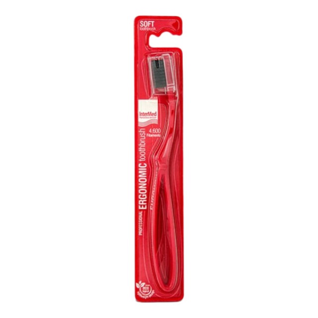 Intermed Professional Ergonomic Toothbrush Soft Red 1 τεμάχιο