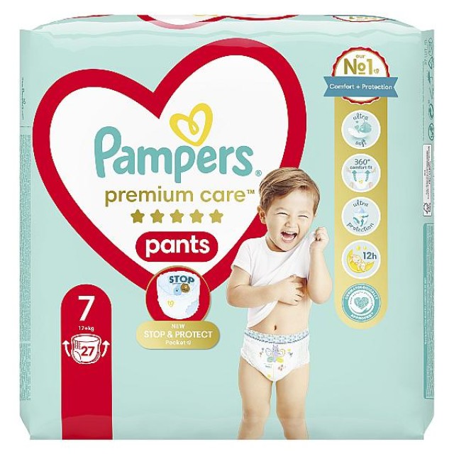 Pampers Premium Care Pants No. 7 (17+ Kg) 27 τεμάχια