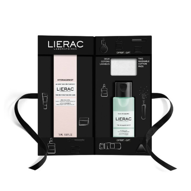 Lierac Hydragenist The Rehydrating Eye Care 15ml & The Micellar Water 50ml & 2 Washable Cotton Pads