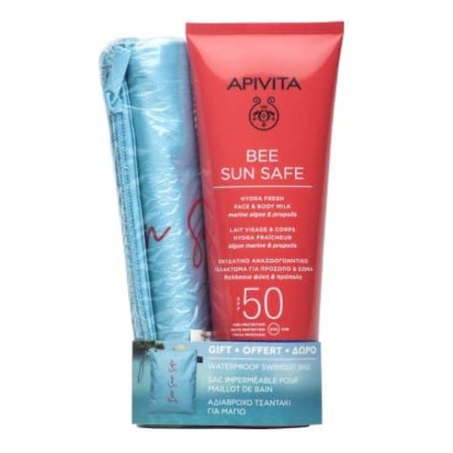 Apivita Bee Sun Safe Hydra Fresh Face & Body Milk 200ml & Δώρο Αδιάβροχο Τσαντάκι Για Μαγιό