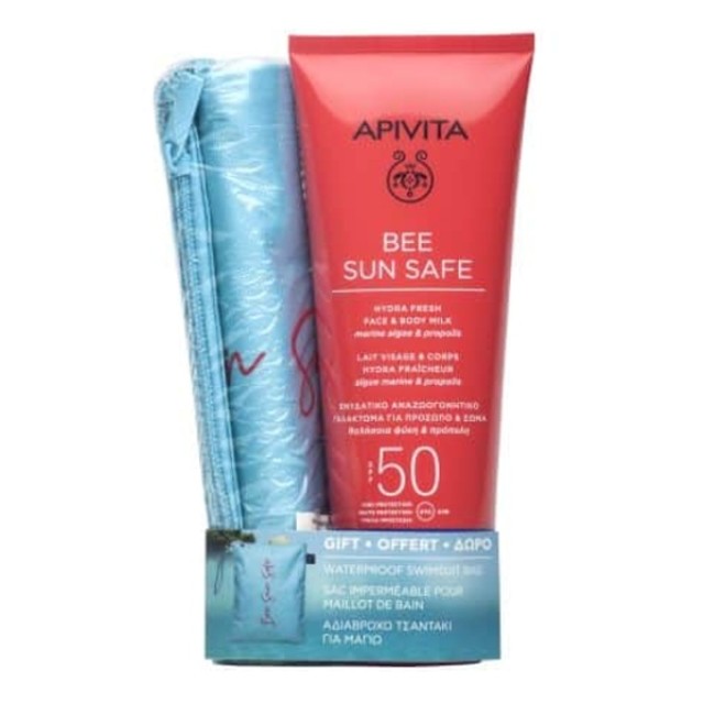 Apivita Bee Sun Safe Hydra Fresh Face & Body Milk 200ml & Δώρο Αδιάβροχο Τσαντάκι Για Μαγιό