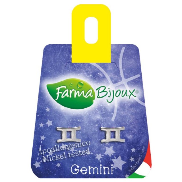 Farma Bijoux Υποαλλεργικά Σκουλαρίκια Zodiaco Geminis Δίδυμος