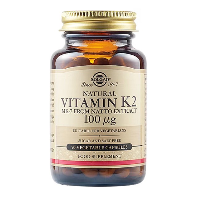 Solgar Vitamin K2 (ΜΚ-7) 100μg 50 φυτοκάψουλες