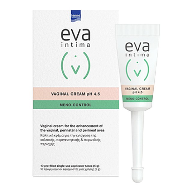 Intermed Eva Intima Vaginal Cream pH 4.5 Meno-Control 10 προγεμισμένοι με γέλη κολπικοί εφαρμοστές μίας χρήσης