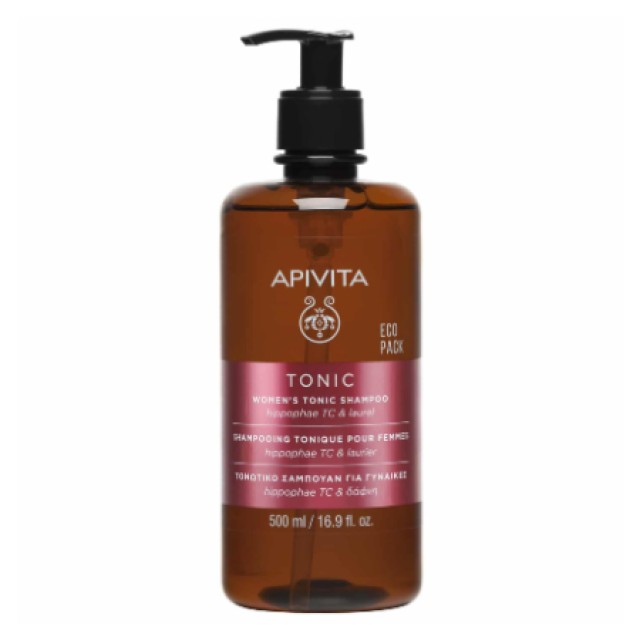 Apivita Women's Tonic Shampoo Anti-Hair Loss Tonic Shampoo For Women With Hippophae TC & Laurel Eco Pack 500ml