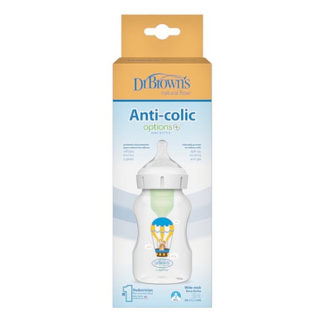 Dr. Brown's Anti-Colic Options+ Plastic Baby Bottle Wide Bunny 330ml