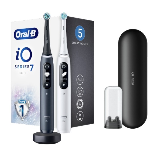 Oral-B iO Series 7 Duo Pack Black & White 2 ηλεκτρικές οδοντόβουρτσες