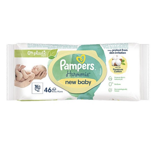 Pampers Wipes Harmonie New Baby 46 pieces