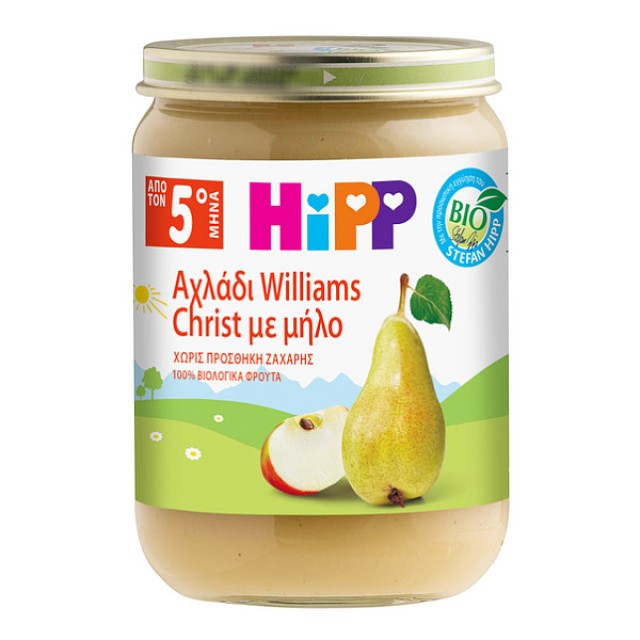 Hipp Βρεφική Φρουτόκρεμα Αχλάδι Williams Christ και Μήλο 5m+ 190g