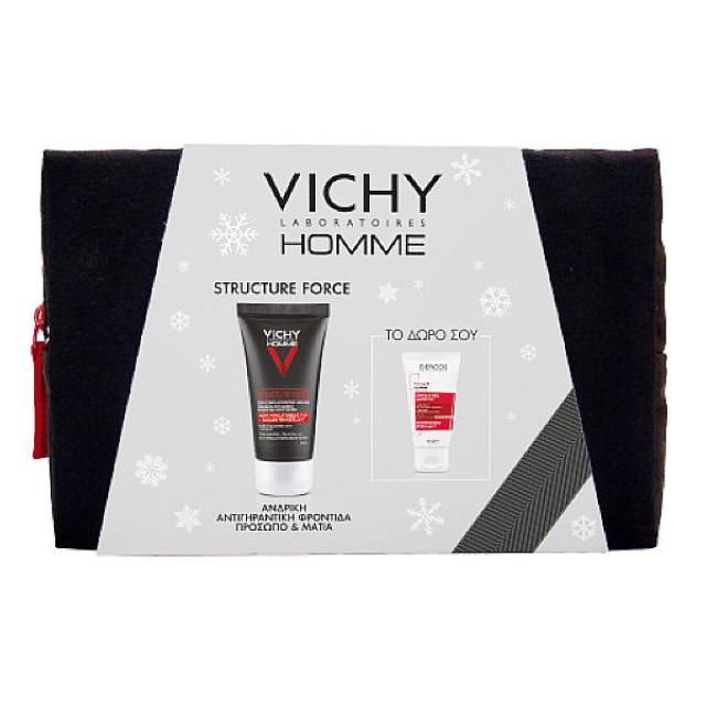 Vichy Homme Structure Force 50ml & Dercos Energy+ Shampoo 50ml & Πρακτικό Νεσεσέρ