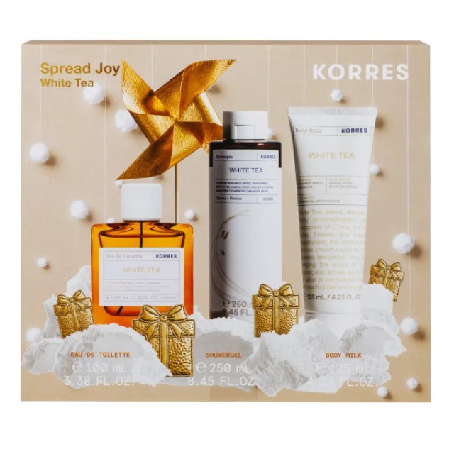 Korres White Tea Eau de Toilette 100ml & Shower Gel 250ml & Body Milk 125ml