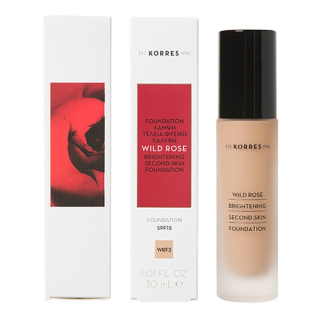 Korres Άγριο Τριαντάφυλλο Foundation Λάμψης SPF15 WRF3 30ml