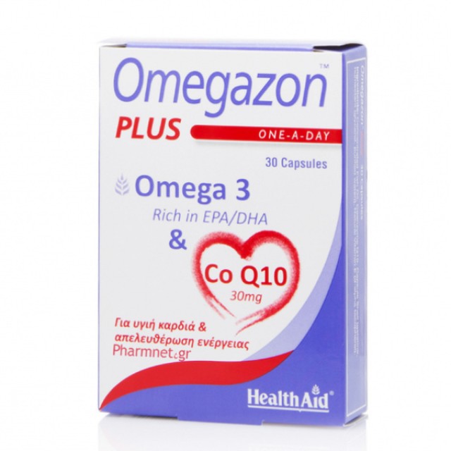 Health Aid Omegazon Plus Omega 3 & Co Q10 30mg 30 capsules