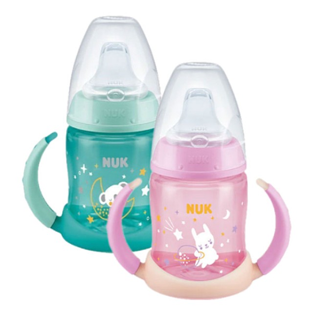 Nuk First Choice Learner Bottle Night 6-18m Green or Pink 150ml