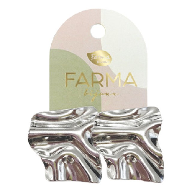 Farma Bijoux Earrings Hammered Leaf 31mm