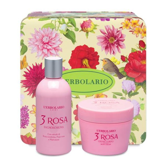 L'Erbolario 3 Rosa Bellezza Duo Set Αφρόλουτρο 250ml & Κρέμα Σώματος 200ml