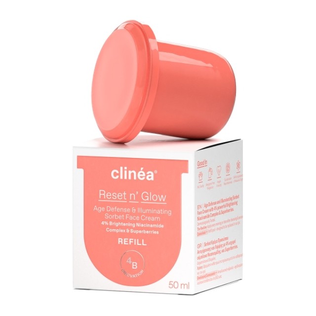 Clinea Reset n' Glow Sorbet Κρέμα Προσώπου Αντιγήρανσης & Λάμψης Refill 50ml