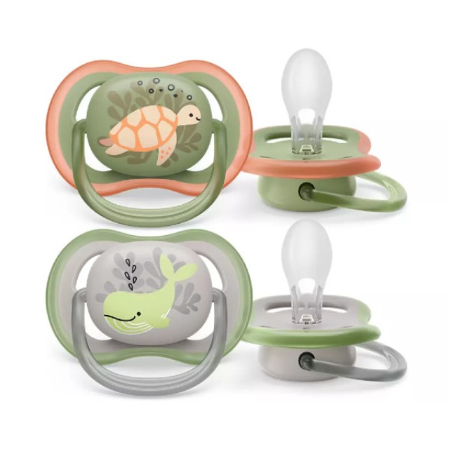 Philips Avent Ultra Air Ορθοδοντική Πιπίλα Χελωνάκι-Φάλαινα 6-18m 2 τεμάχια