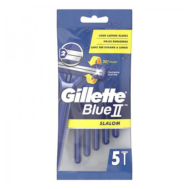 Gillette Blue II Slalom Disposable Razors 5 pieces