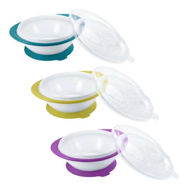 Nuk Easy Learning Bowl Φαγητού με 2 Καπάκια Διάφορα Χρώματα 6m+ 1 τεμάχιο