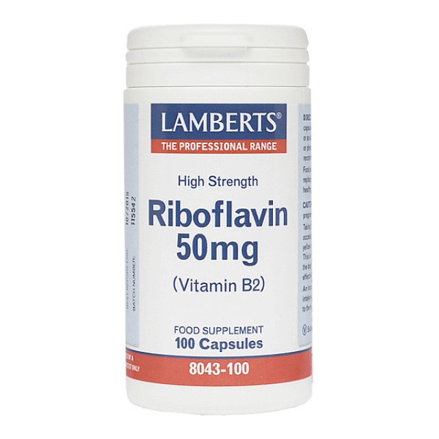 Lamberts Riboflavin 50mg (Vitamin B2) 100 κάψουλες