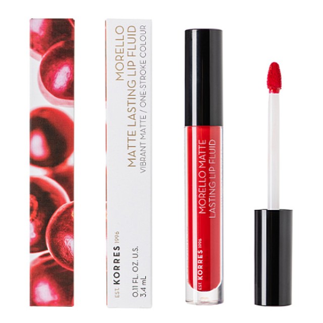 Korres Morello Matte Lasting Lip Fluid 53 Red Velvet 3.4ml