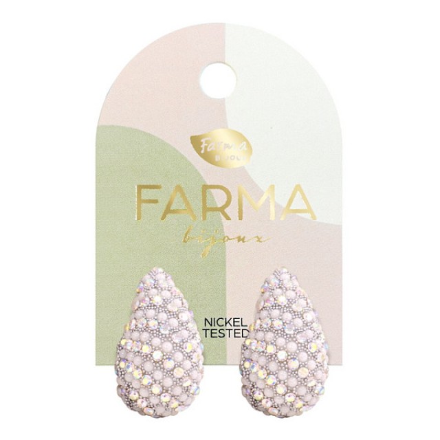Farma Bijoux Earrings Drops with Crystals 25mm