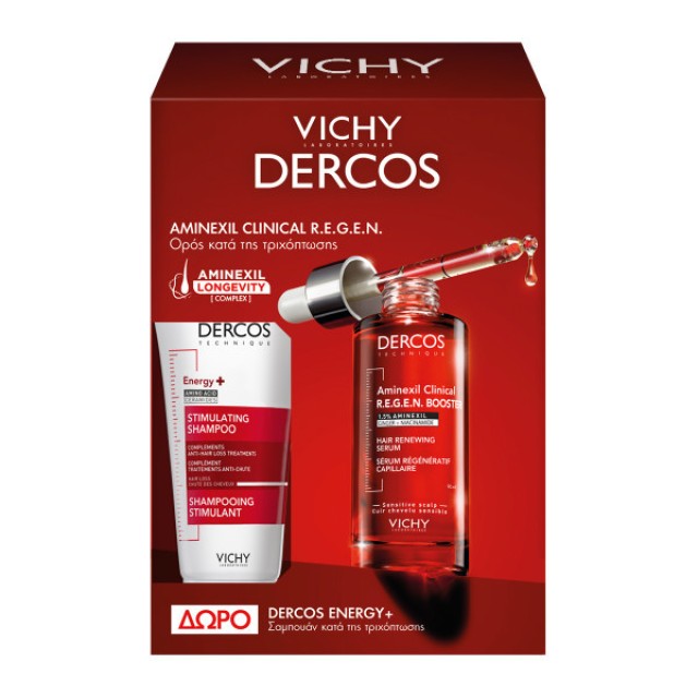 Vichy Dercos Aminexil Clinical R.E.G.E.N. Booster 90ml & Energy+ Stimulating Shampoo 50ml