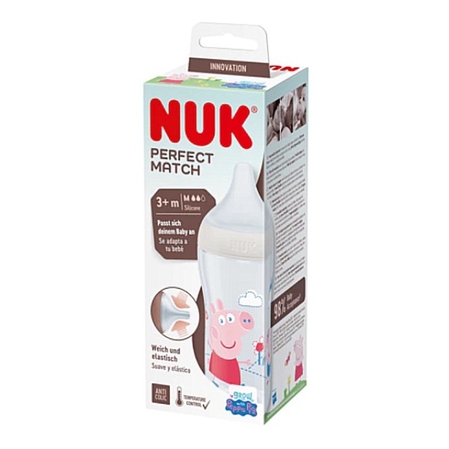 Nuk Perfect Match Peppa Pig Πλαστικό Μπιμπερό 3m+ 260ml