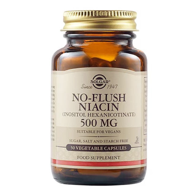 Solgar No-Flush Niacin (B3) 500mg 50 κάψουλες