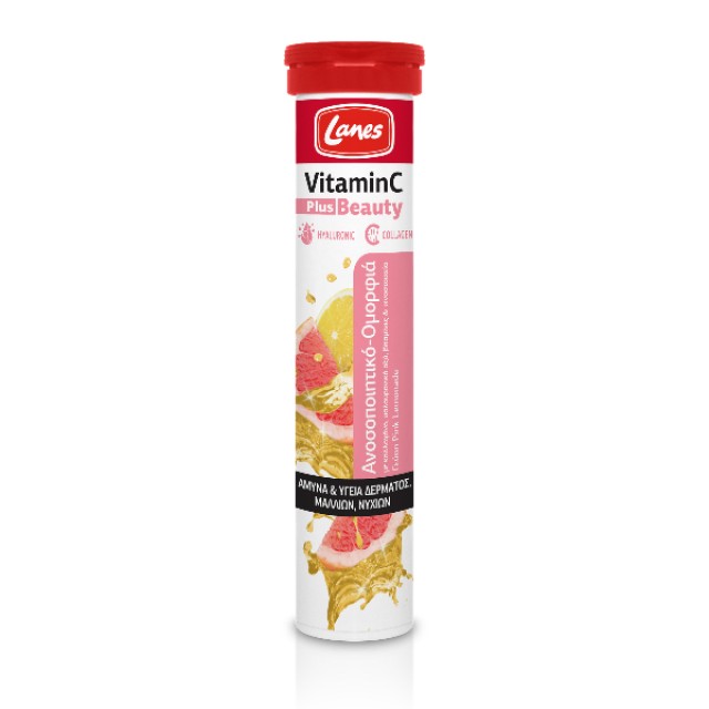 Lanes Vitamin C 500mg Plus Beauty Pink Lemonade Flavor 20 Effervescent Tablets