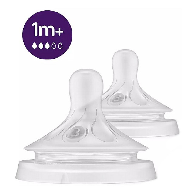 Philips Avent Natural Response Θηλή Ροής 3 1m+ 2 τεμάχια