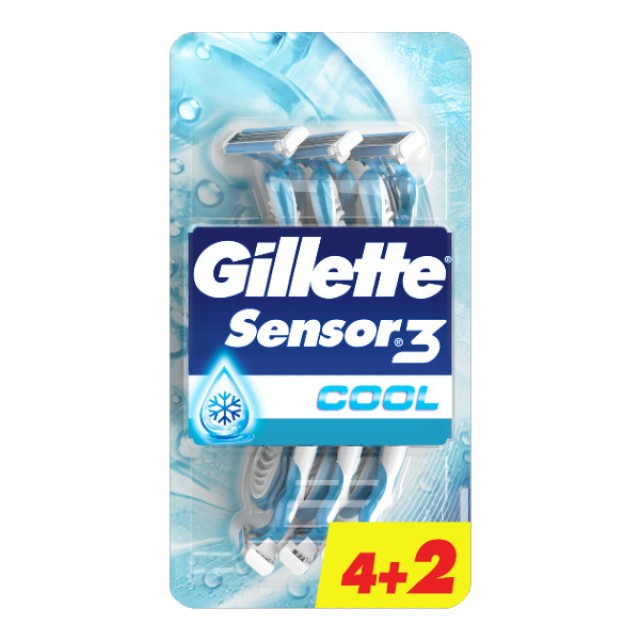 Gillette Sensor3 Cool Ξυραφάκια μιας Χρήσης 6 τεμάχια