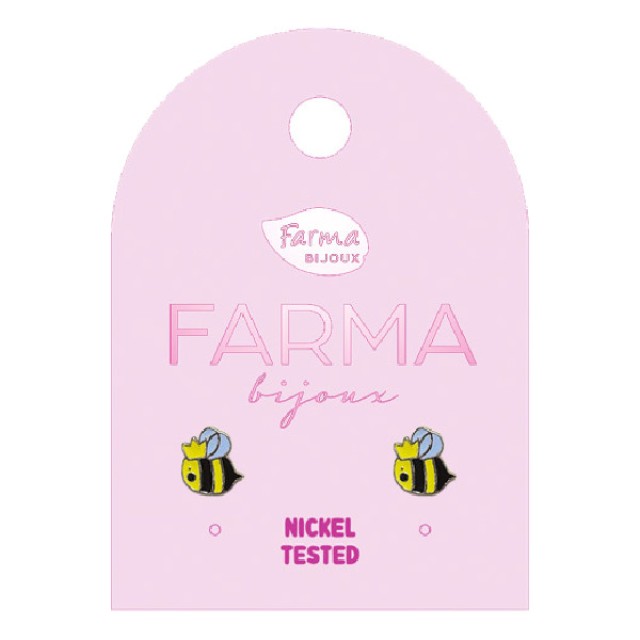 Farma Bijoux Earrings for Kids Bees 7mm