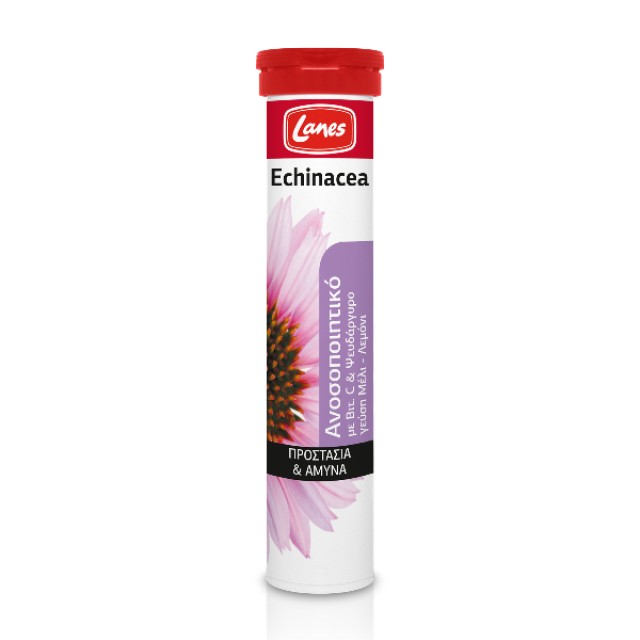 Lanes Echinacea Mε Βιταμίνη C & Ψευδάργυρο Γεύση Μέλι-Λεμόνι 20 αναβράζουσες ταμπλέτες