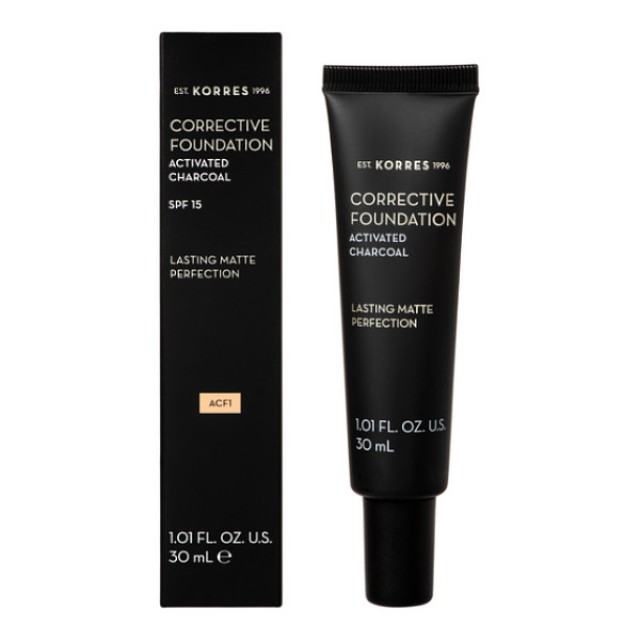 Korres Activated Carbon Corrective Makeup for Moderate Imperfections SPF15 ACF1 30ml