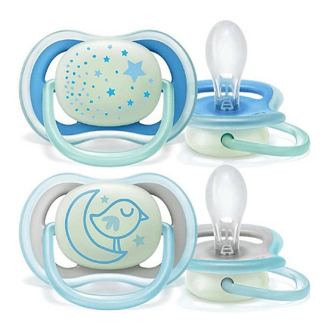 Philips Avent Ultra Air Night Orthodontic Pacifier Blue-Blue 6-18m 2 pieces