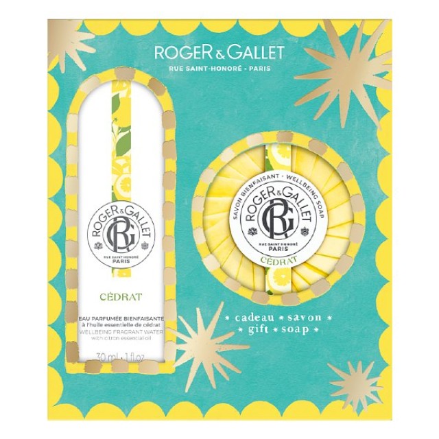 Roger & Gallet Cedrat Wellbeing Fragrant Water 30ml & Wellbeing Soap 100g